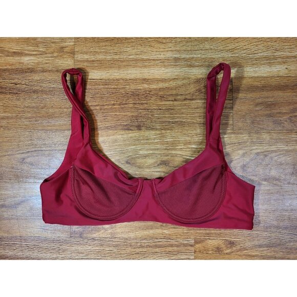 Everie Swim Size Large Red Bikini Top Only - Picture 1 of 4